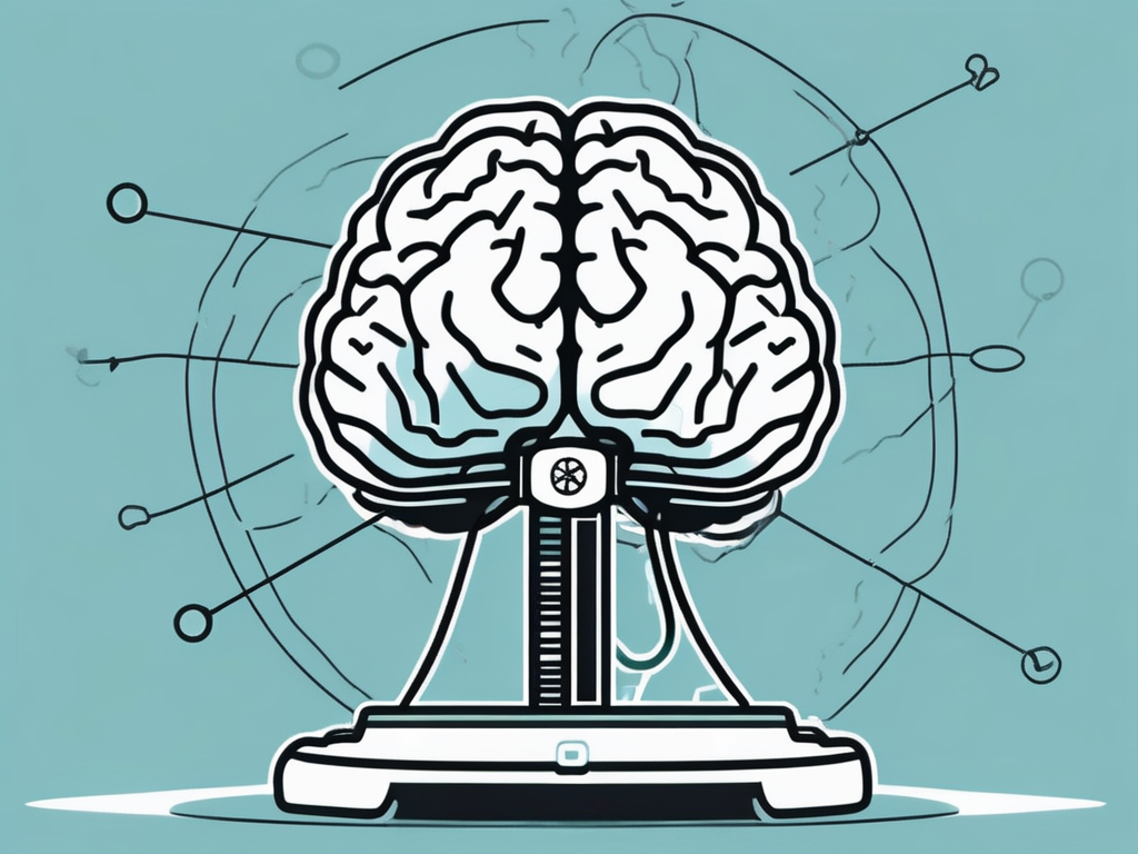 A brain with a 'prohibited' symbol over a deep brain stimulation device