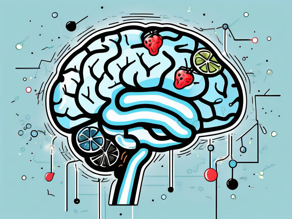 A brain with highlighted areas