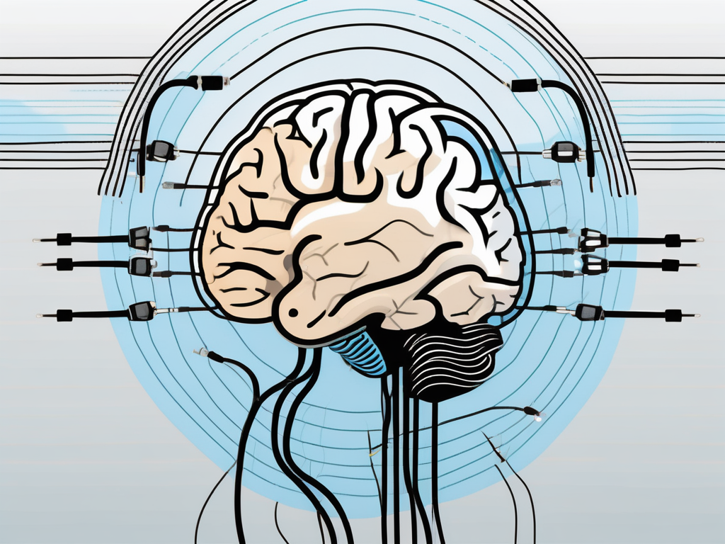 A brain with electrodes inserted