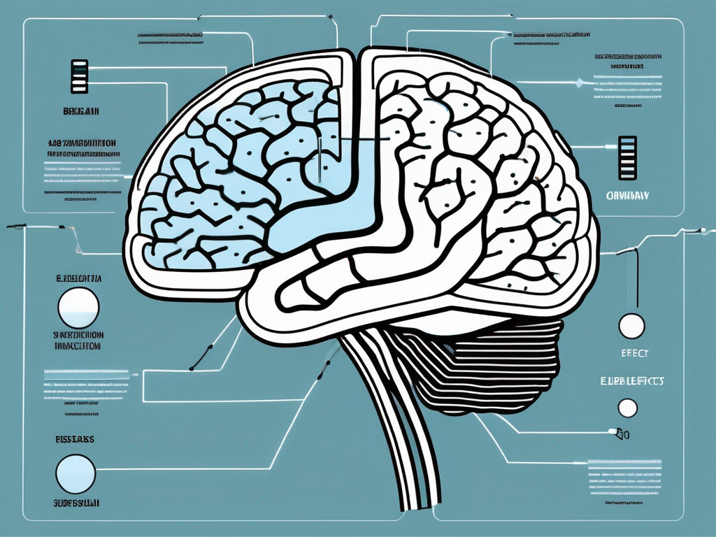 A brain with various nodes connected by electrical pulses