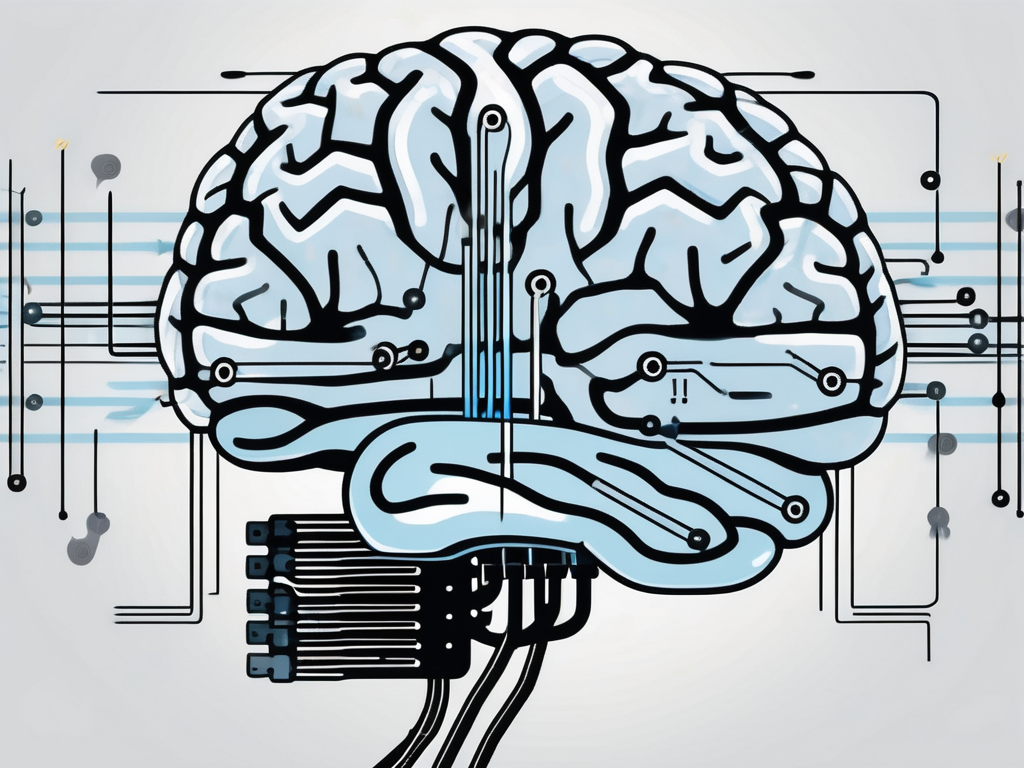 A brain with electrodes inserted