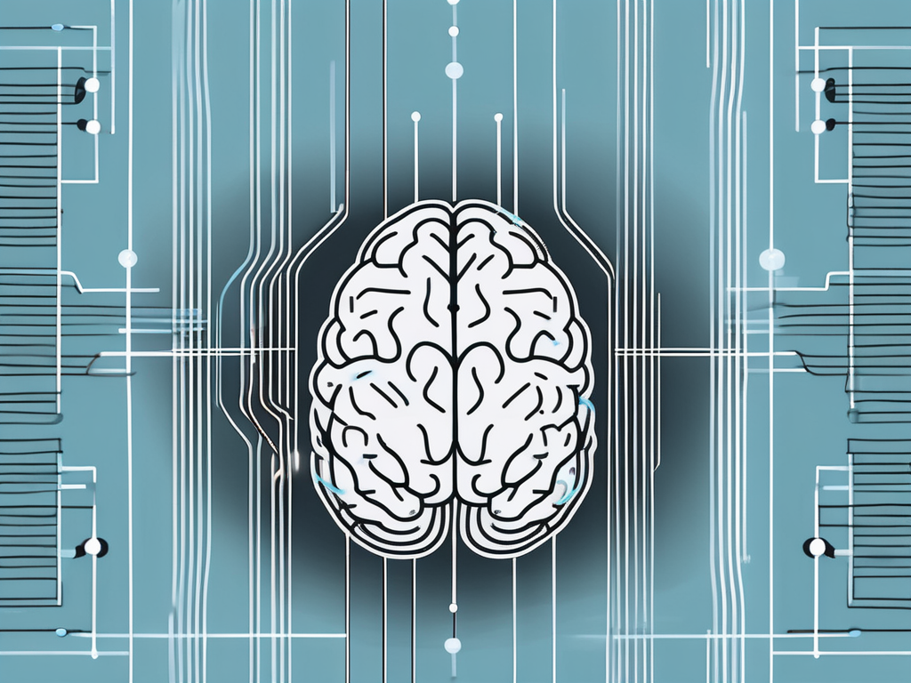 A brain with small electrical pulses targeting specific areas