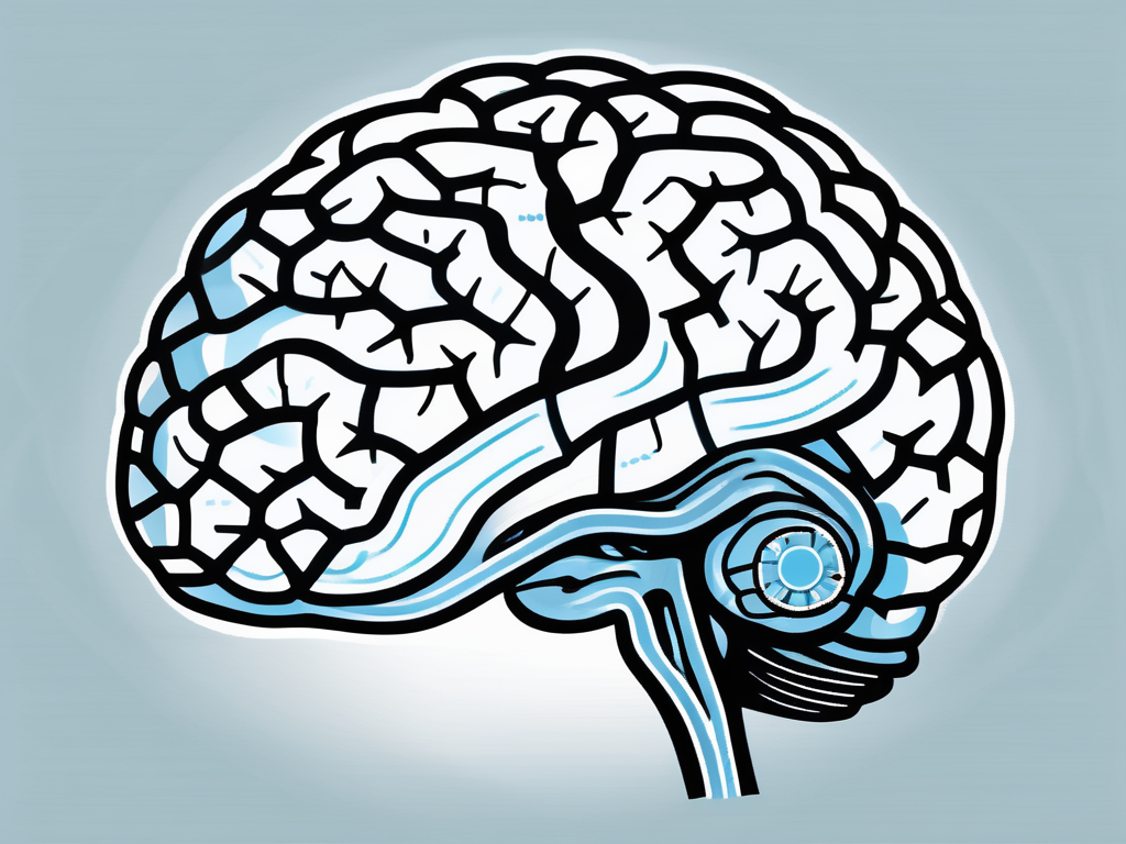 A brain with various sections illuminated