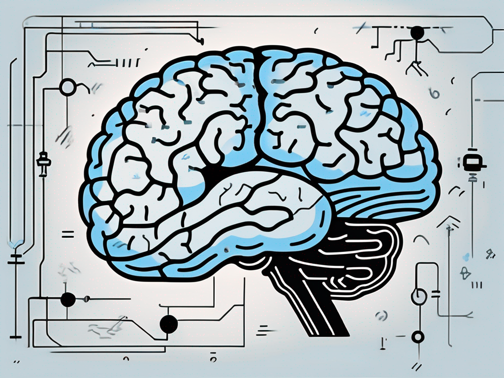 A brain with certain regions highlighted or dimmed to signify under-stimulation