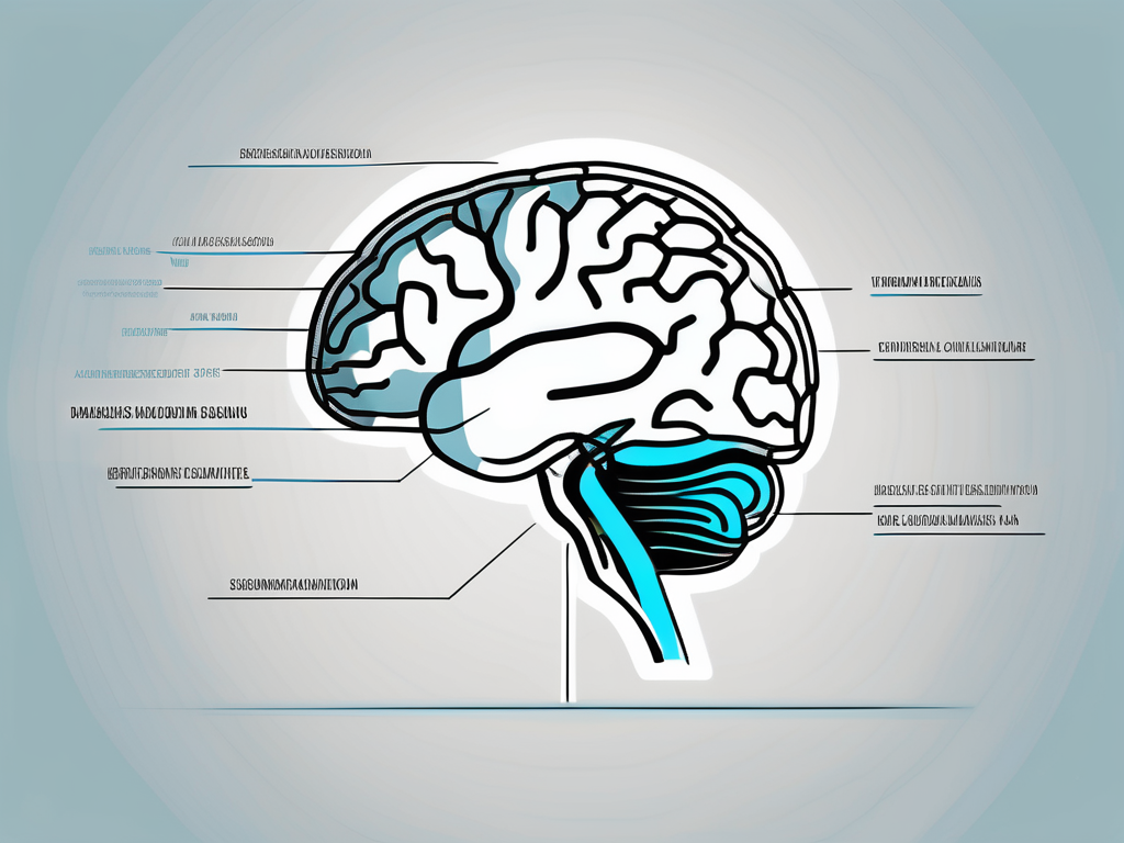 A human brain with highlighted areas signifying the regions that can be targeted by deep brain stimulation to treat parkinson's disease symptoms