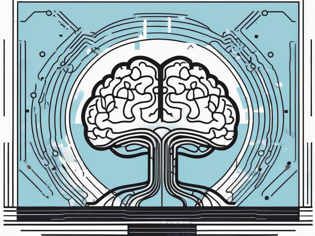 A brain with electronic impulses symbolizing deep brain stimulation