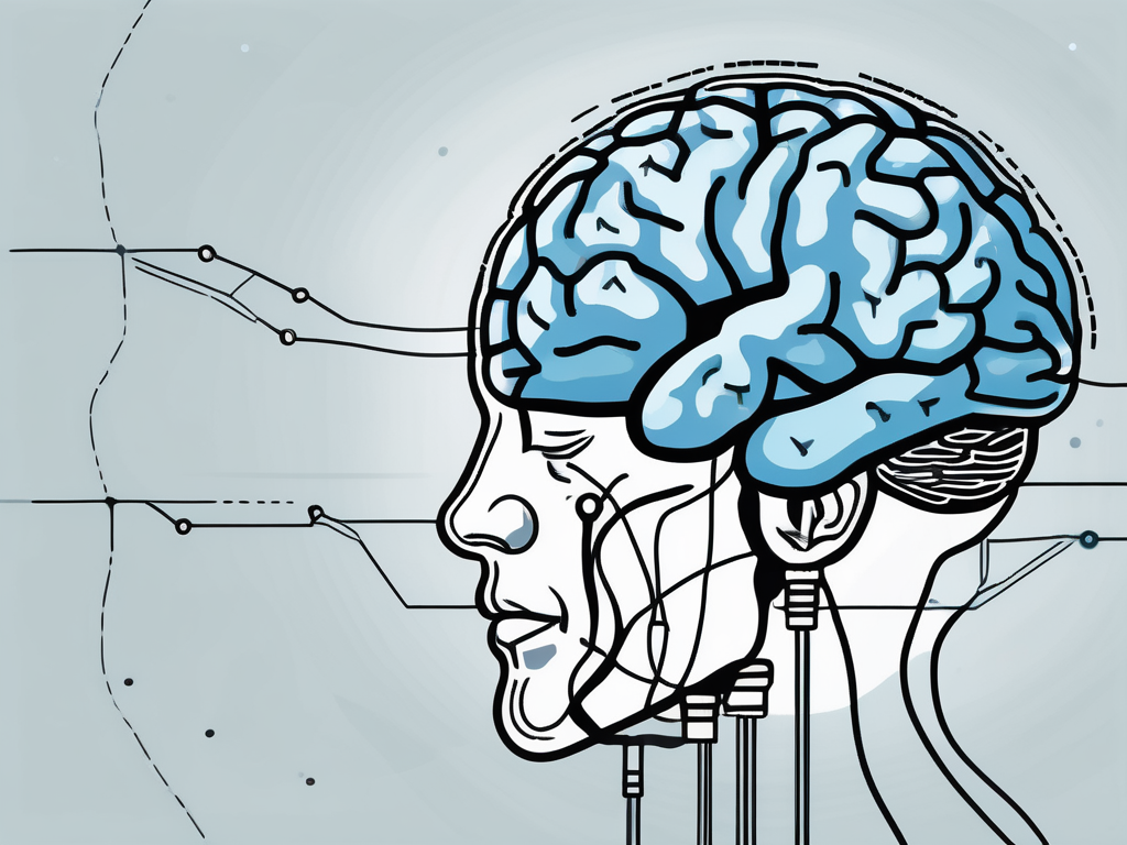 A human brain with electrodes strategically placed