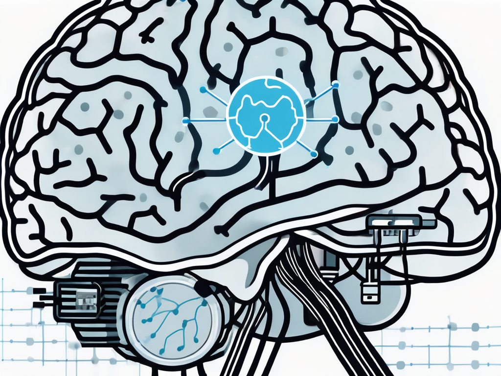 A brain with several electrodes attached to it