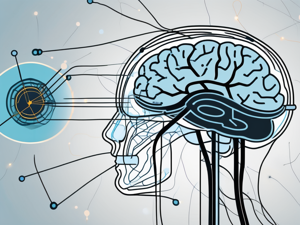 A human brain with visible neural pathways