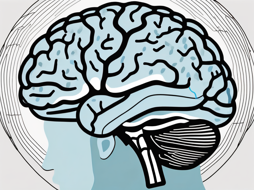 The human brain with a highlighted area indicating the globus pallidus interna