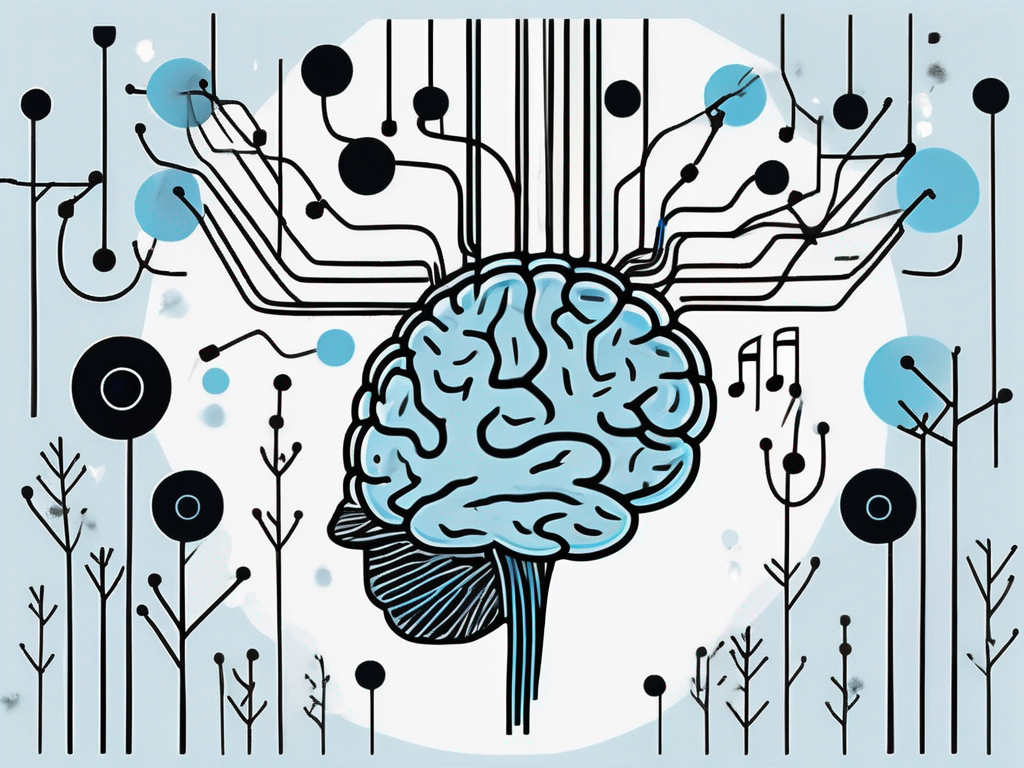 A brain connected to various external stimuli like nature