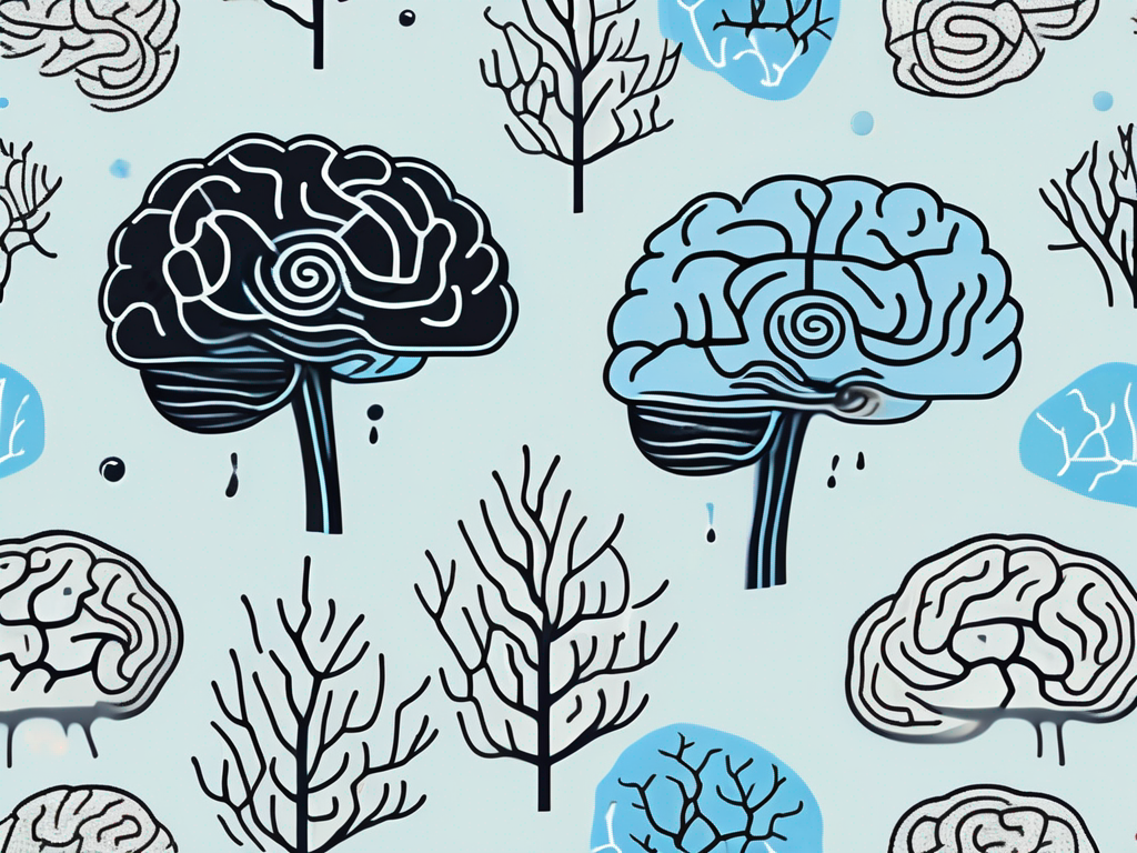 A brain with various sensory symbols (like sound waves