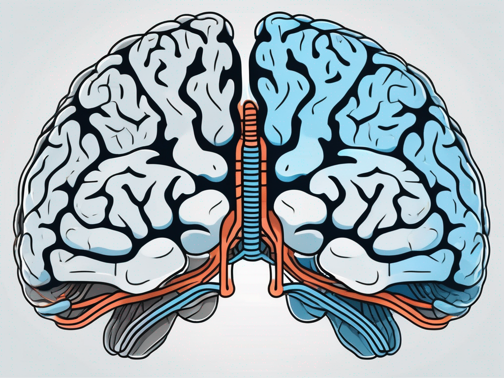 A human brain with highlighted regions that are typically targeted in deep brain stimulation