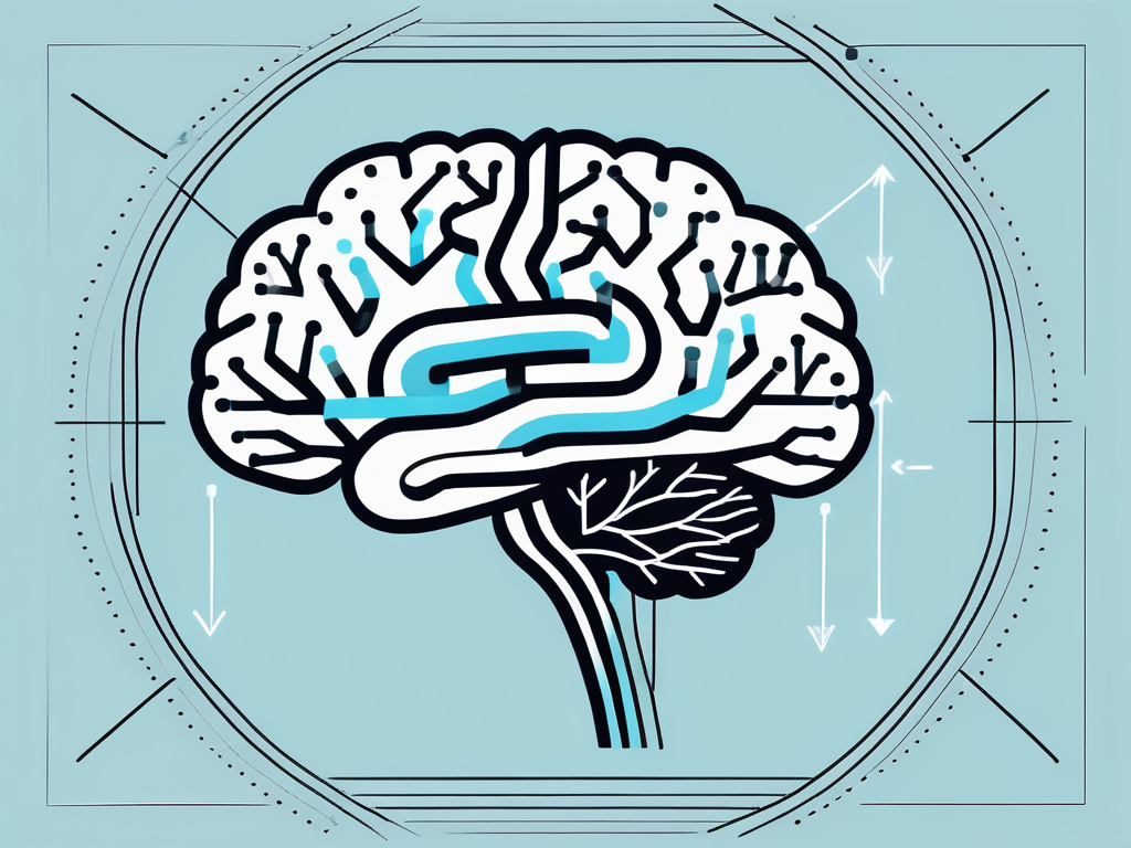 A brain with various sections highlighted and arrows indicating the movement of medication particles