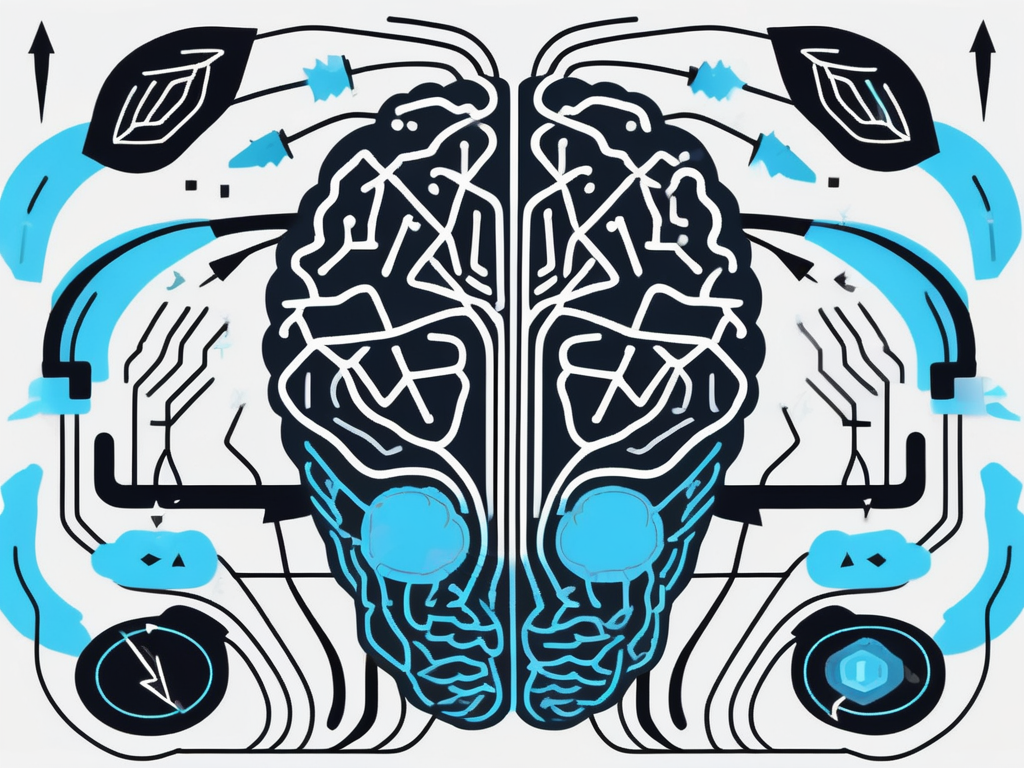 A brain with highlighted dendrites