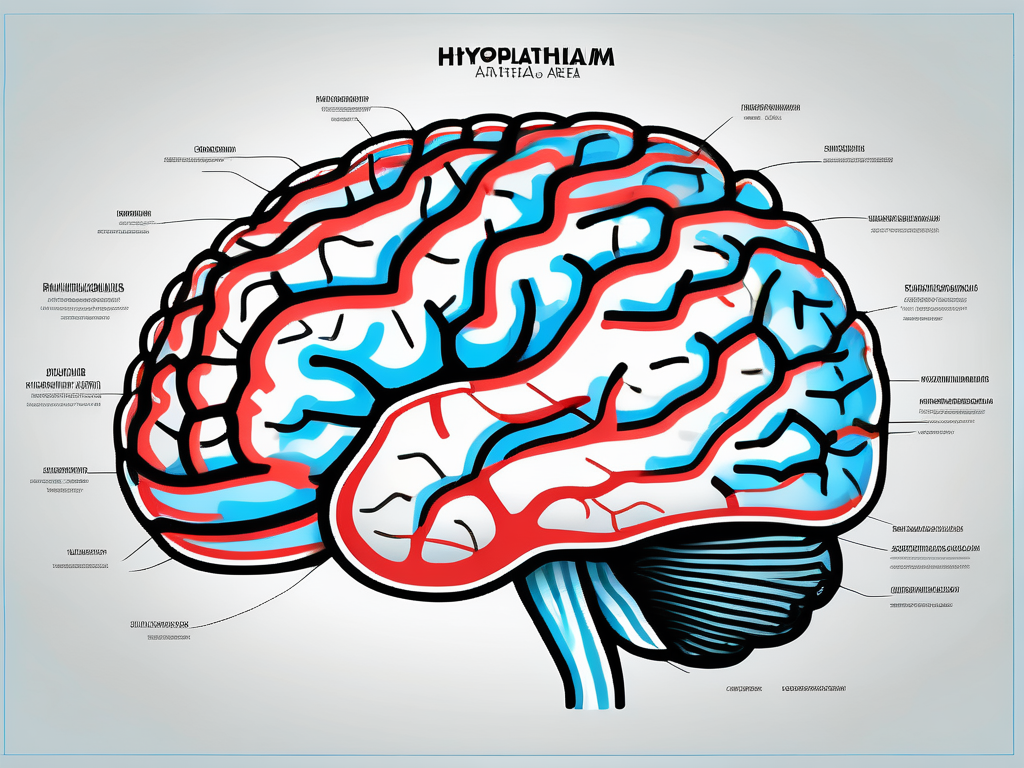 A brain highlighting the hypothalamus area