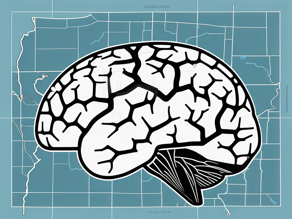 A brain with highlighted areas to signify stimulation