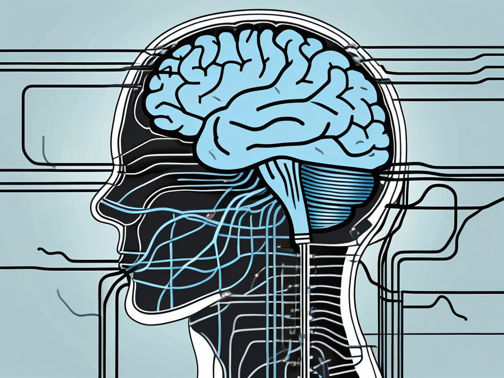 A human brain with small electrical currents flowing through it