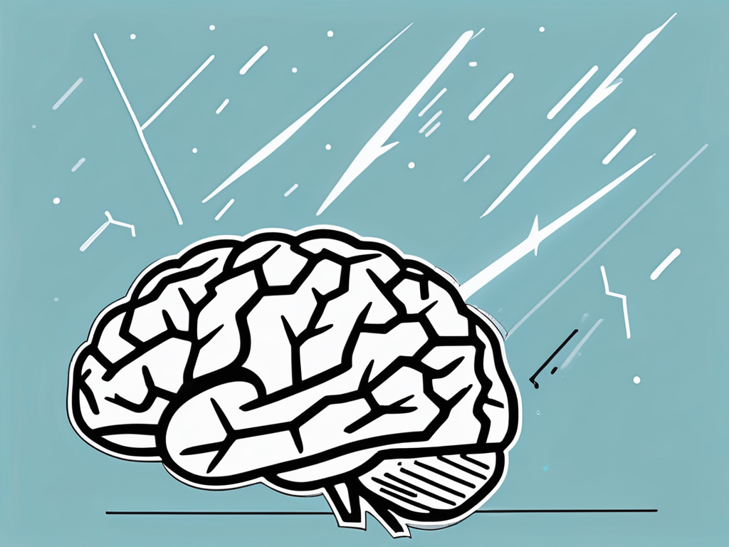 A brain with small lightning bolts indicating stimulation