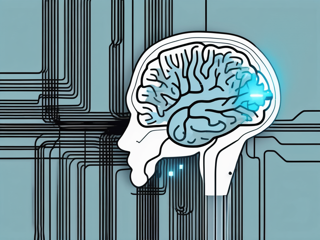 A stylized human brain