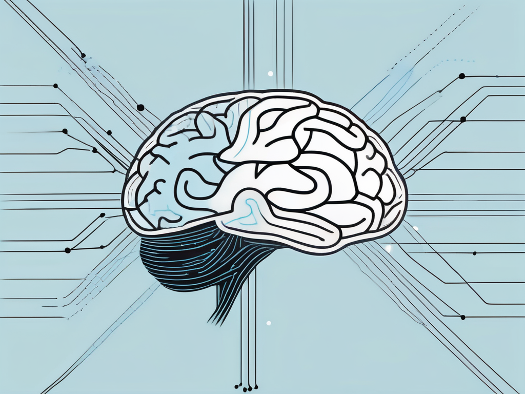 A brain with highlighted neurons