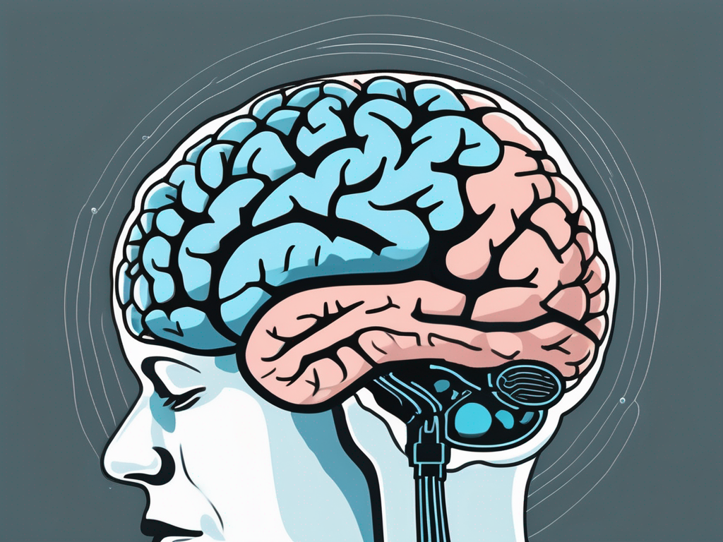 A brain highlighting the specific area targeted by deep brain stimulation in ocd treatment