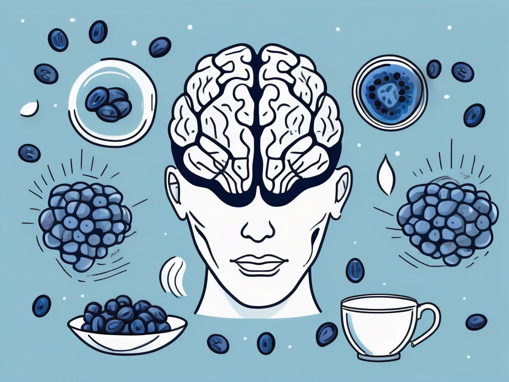 A vibrant breakfast spread with brain-healthy foods like blueberries