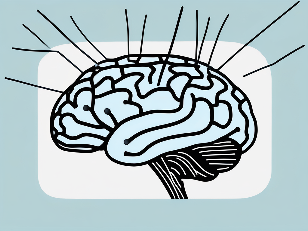 A brain with small electrical pulses or waves to represent deep brain stimulation