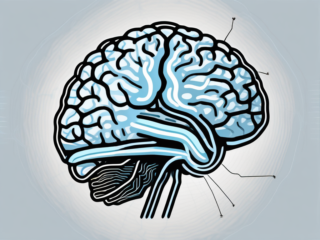 A human brain with small electrical impulses