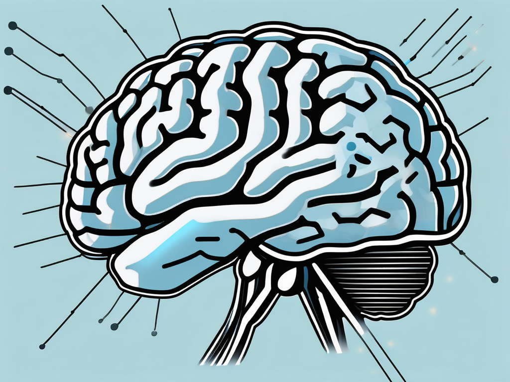 A brain with highlighted areas indicating the regions targeted by deep brain stimulation