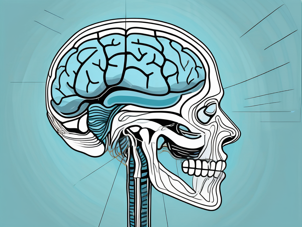 The human brain connected to a tongue via the facial and glossopharyngeal nerves