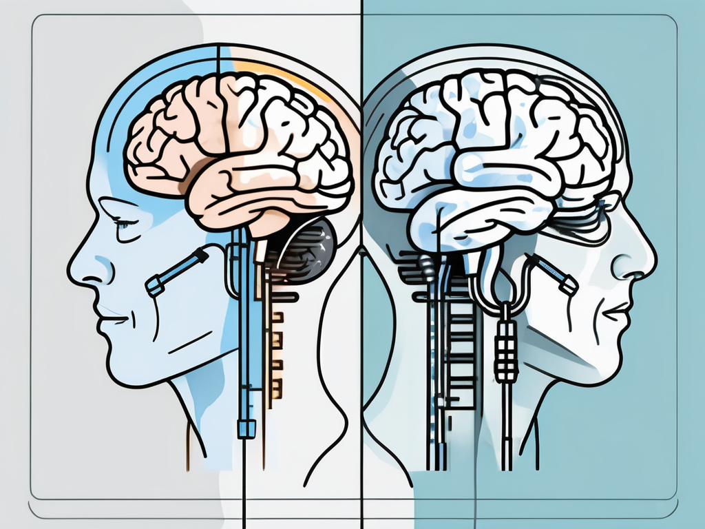 A brain with two areas highlighted