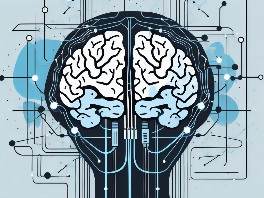 A brain with various parts highlighted and connected by electric sparks to signify stimulation