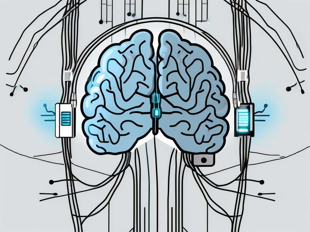 A human brain with small electrical impulses highlighting the areas typically affected by ocd