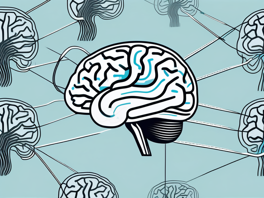 A human brain with visible electrical currents flowing through it