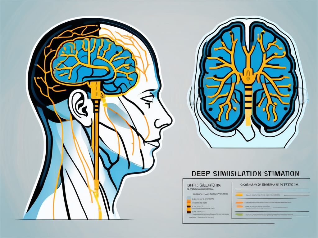 A human brain with highlighted areas to indicate where deep brain stimulation typically targets