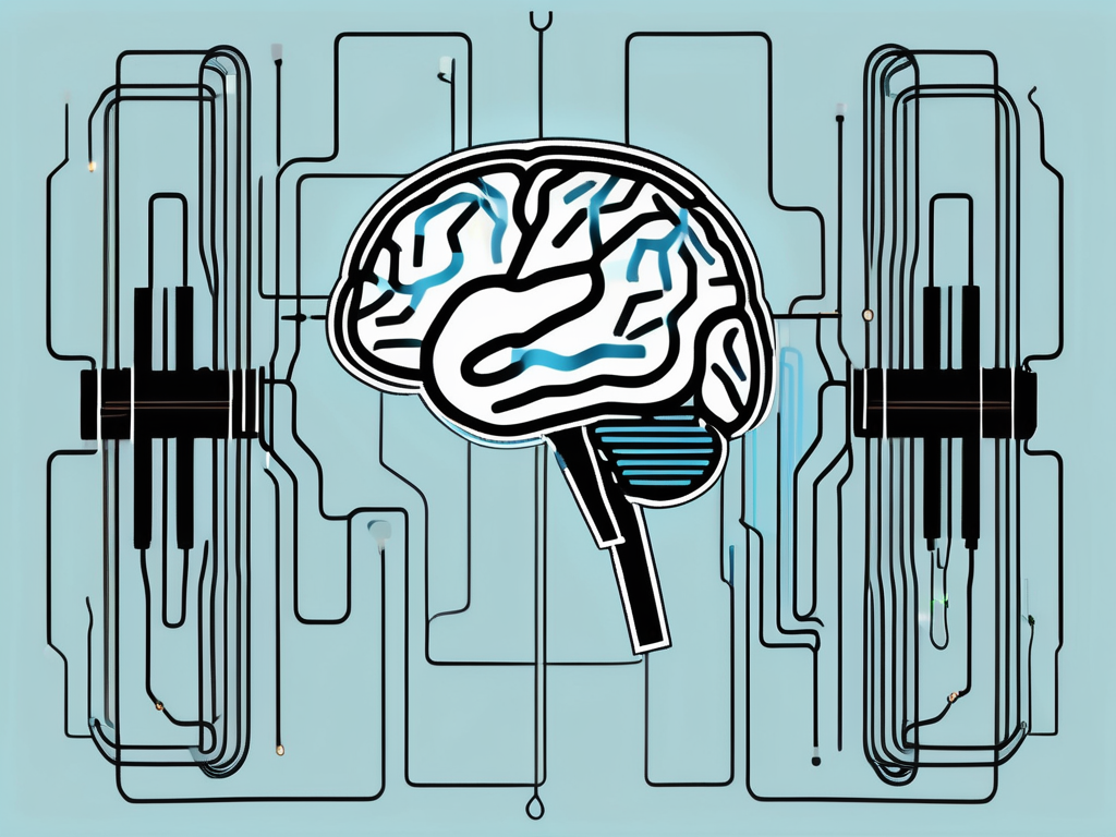 A human brain with highlighted areas indicating stimulation