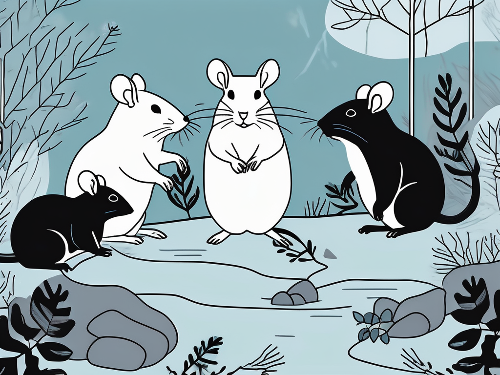 A group of rodents in a forest