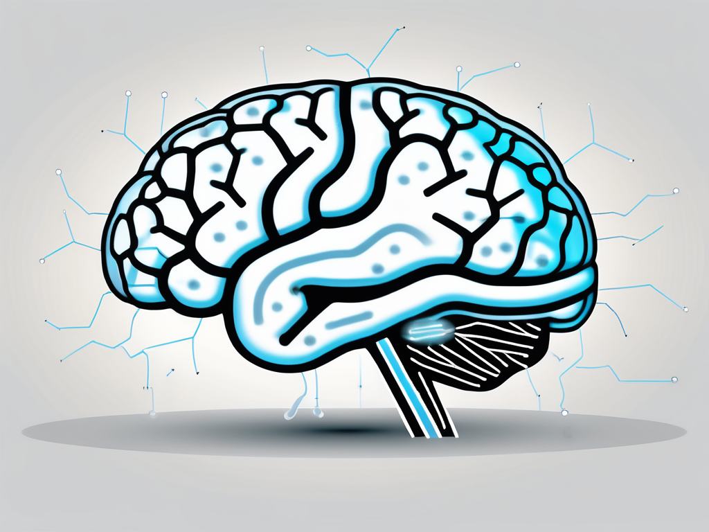 A brain with highlighted areas indicating the places where deep brain stimulation occurs