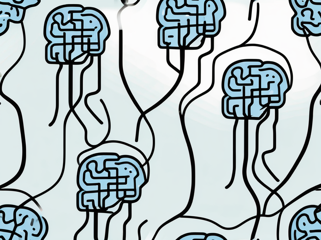 A brain connected to a simple electrical circuit