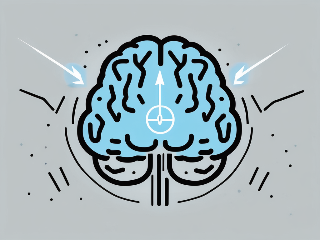 A brain with small lightning bolts indicating stimulation