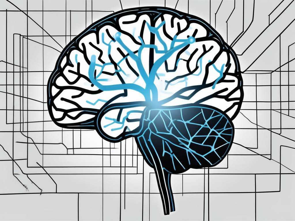 A brain with highlighted neural tissue