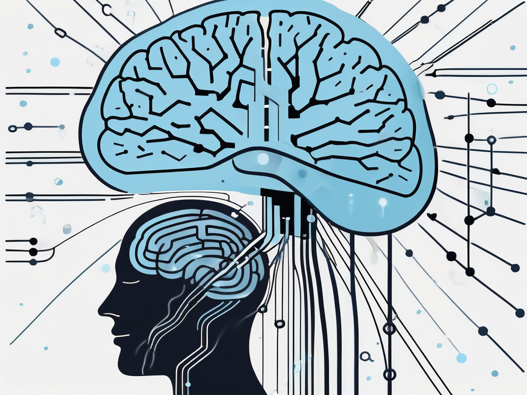 A stylized human brain with various points being stimulated by electrical impulses