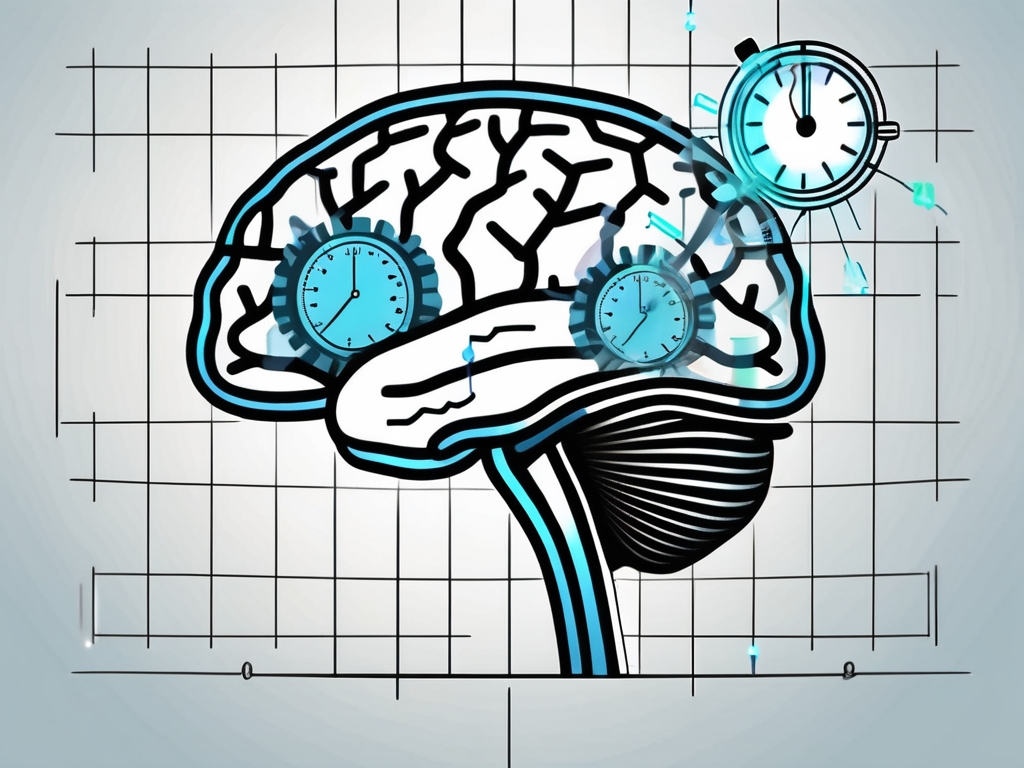 A brain with highlighted areas indicating deep brain stimulation points