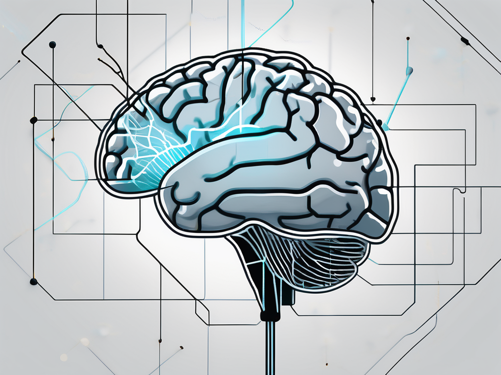 A brain with highlighted areas