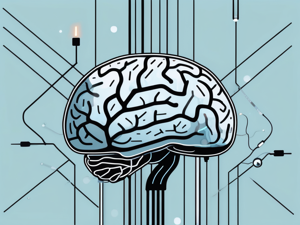 A brain connected to electrodes