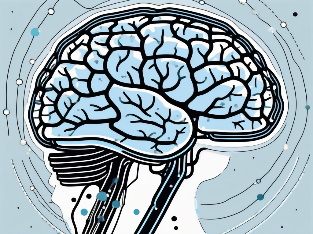 A brain with highlighted areas indicating the regions typically targeted by deep brain stimulation