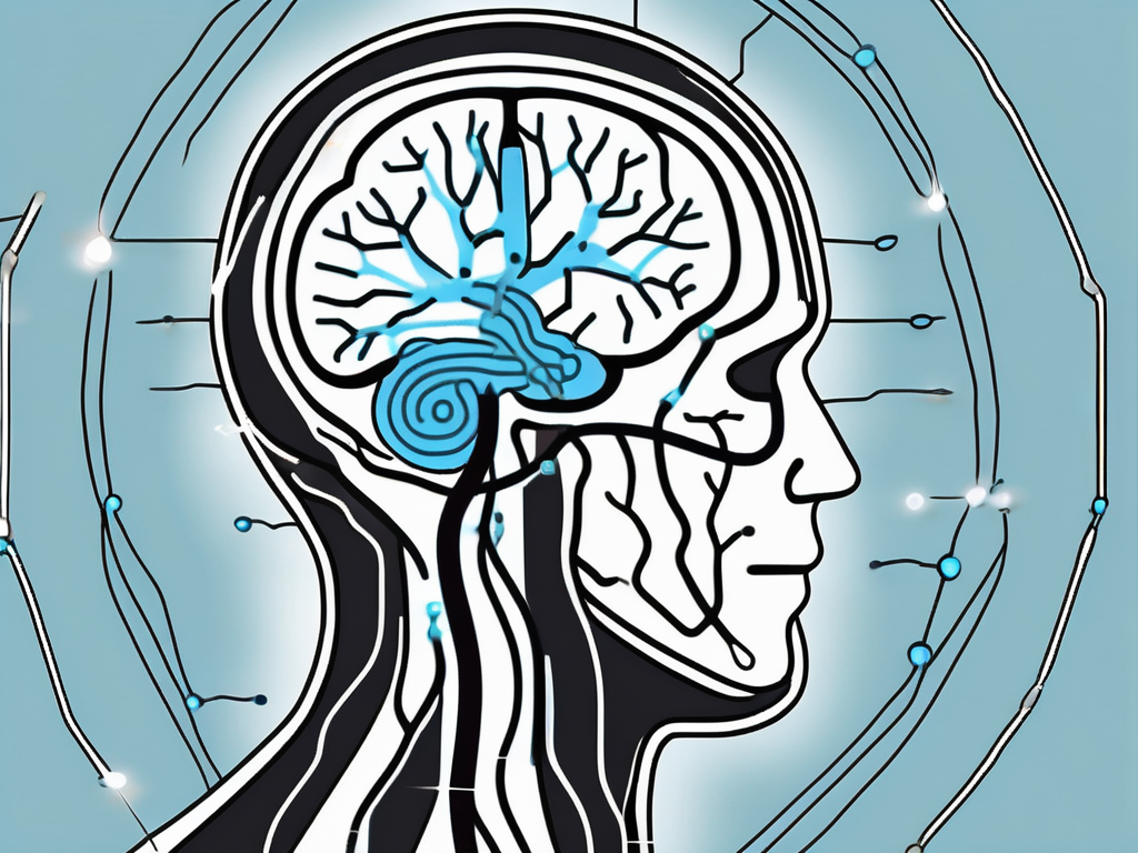 A human brain with highlighted areas indicating where deep brain stimulation occurs