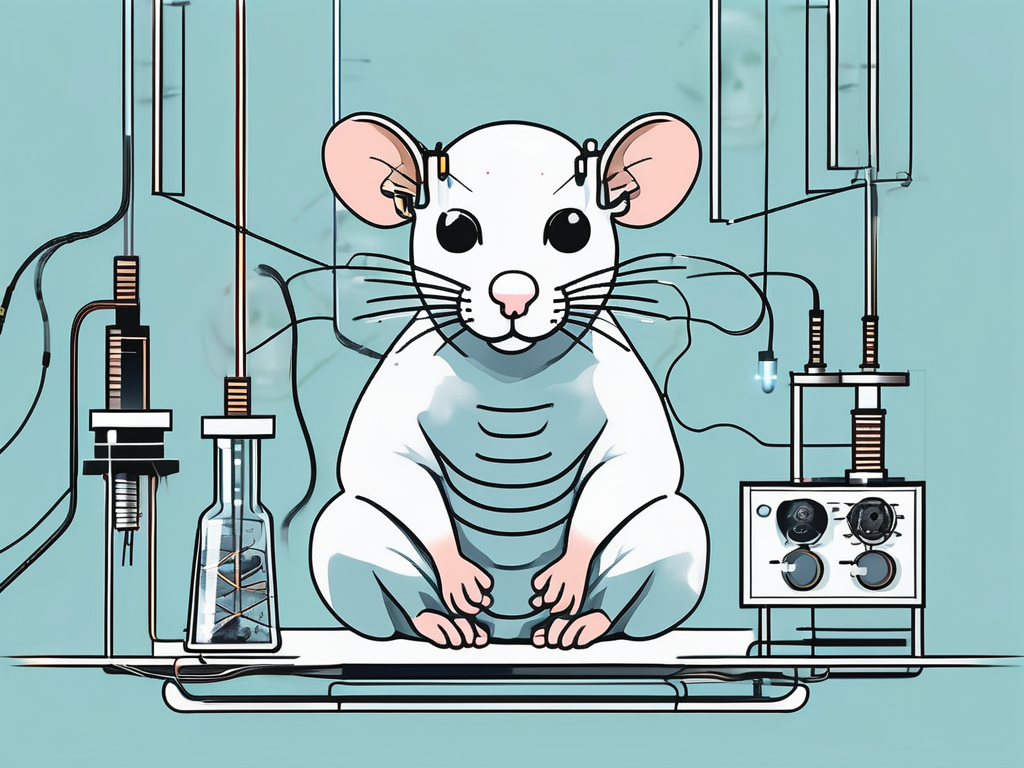 A lab rat with small electrodes attached to its head