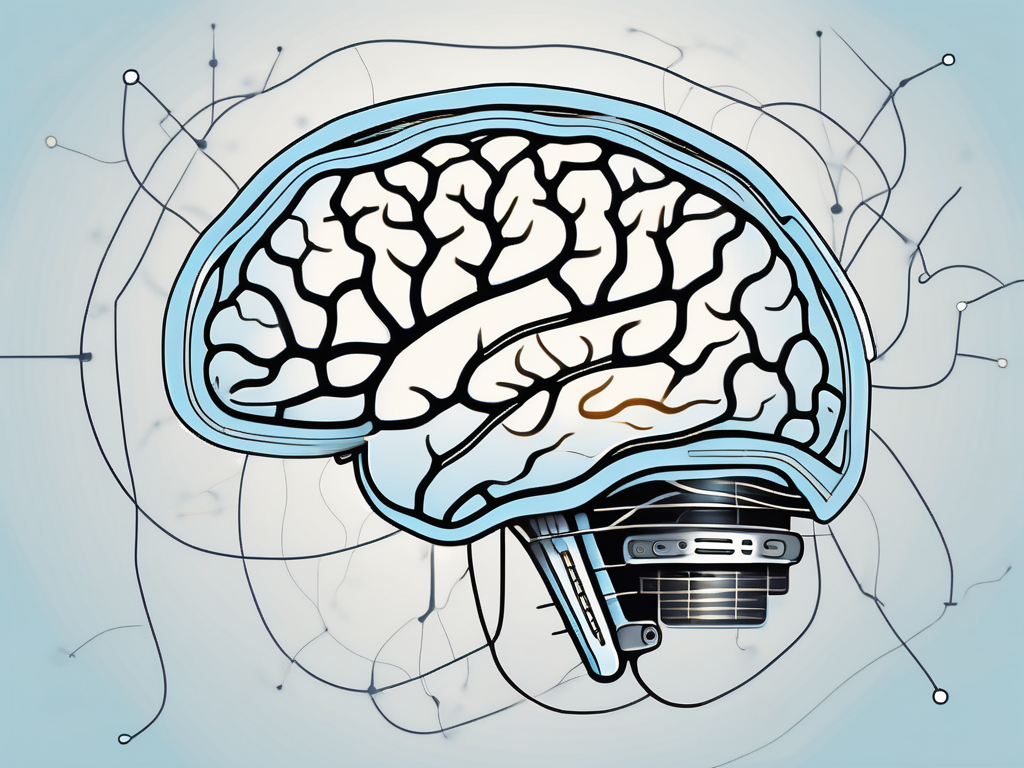 A stylized human brain